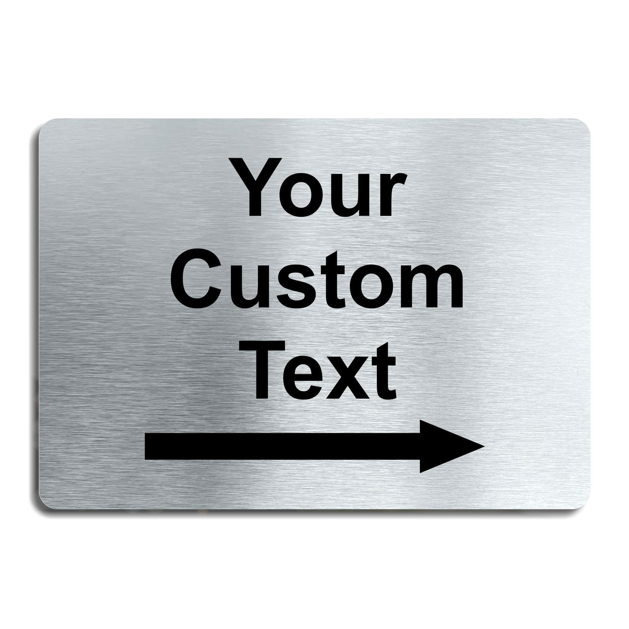 Custom Brushed Silver Directional Sign with Arrow