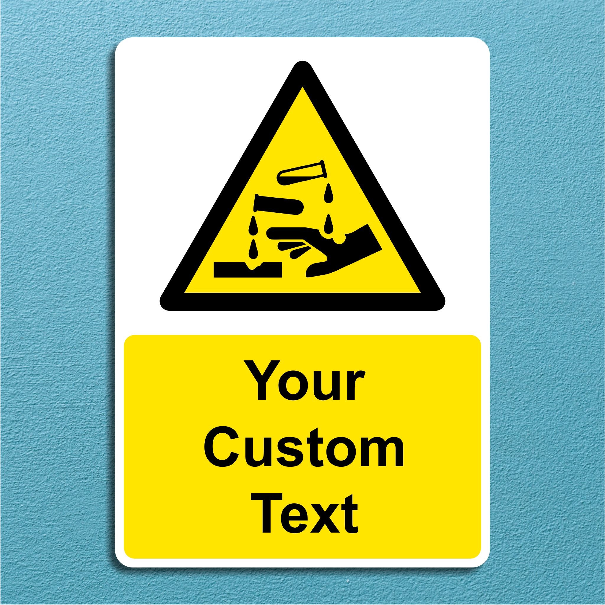 Custom Corrosive Safety Signs - Add Your Own Text