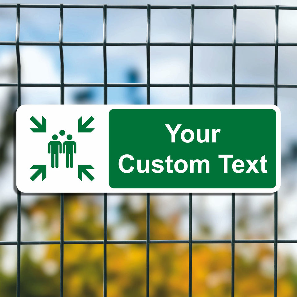 Custom Fire / Emergency Assembly Point Sign - Landscape - Add Your Own