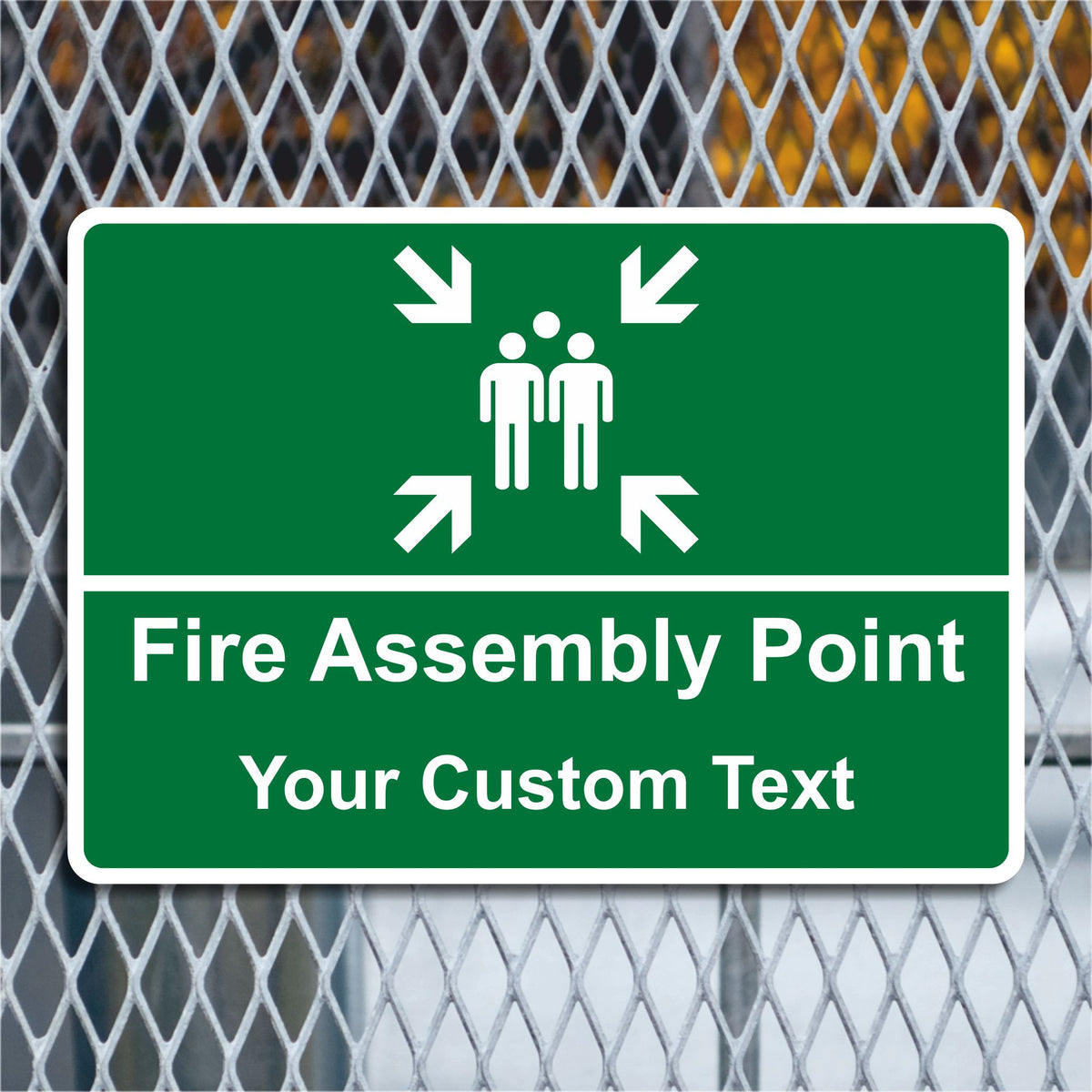 Fire Aasembly Point Sign Custom Fire Assembly Point Sign - Landscape