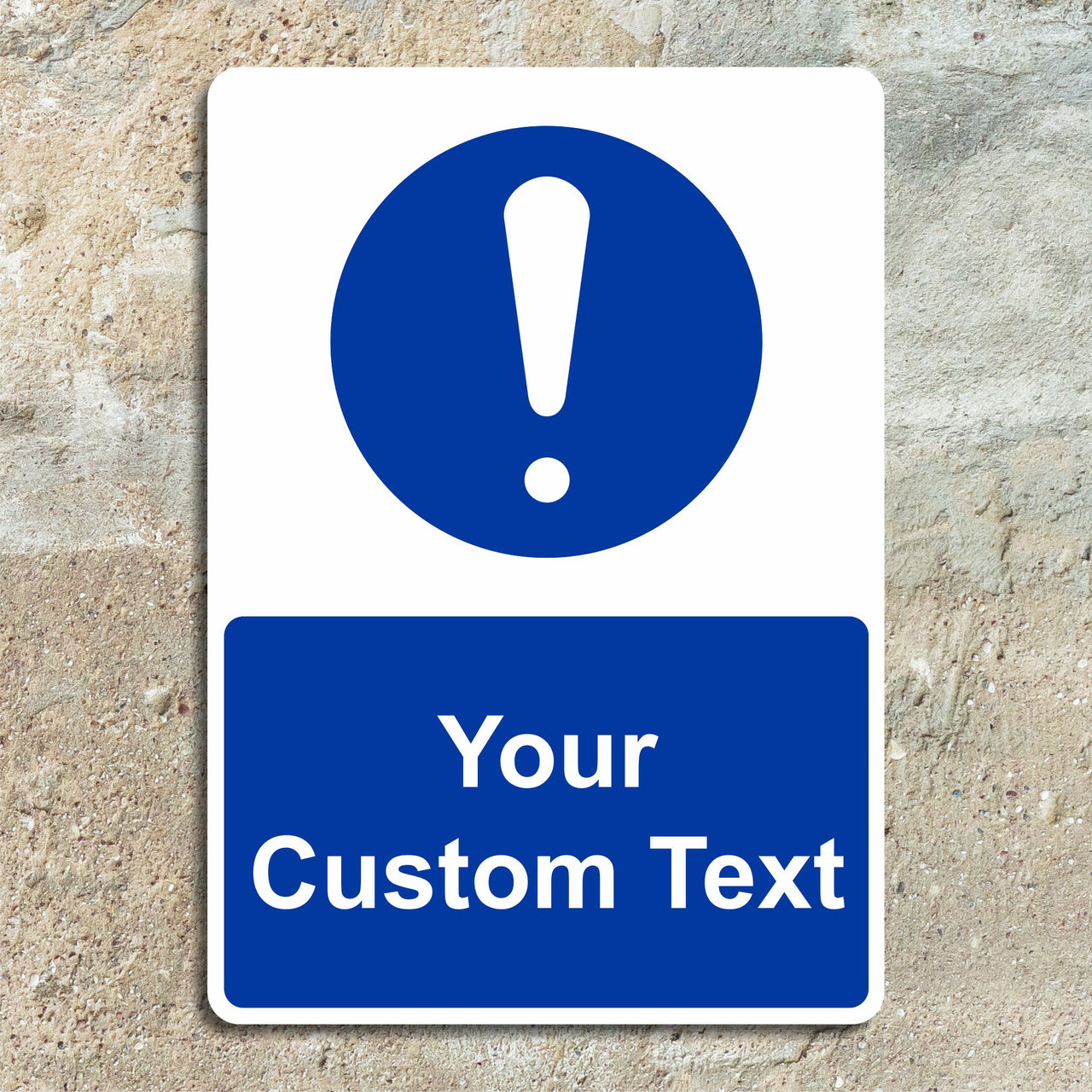 Custom Mandatory Safety Sign | Blue Portrait
