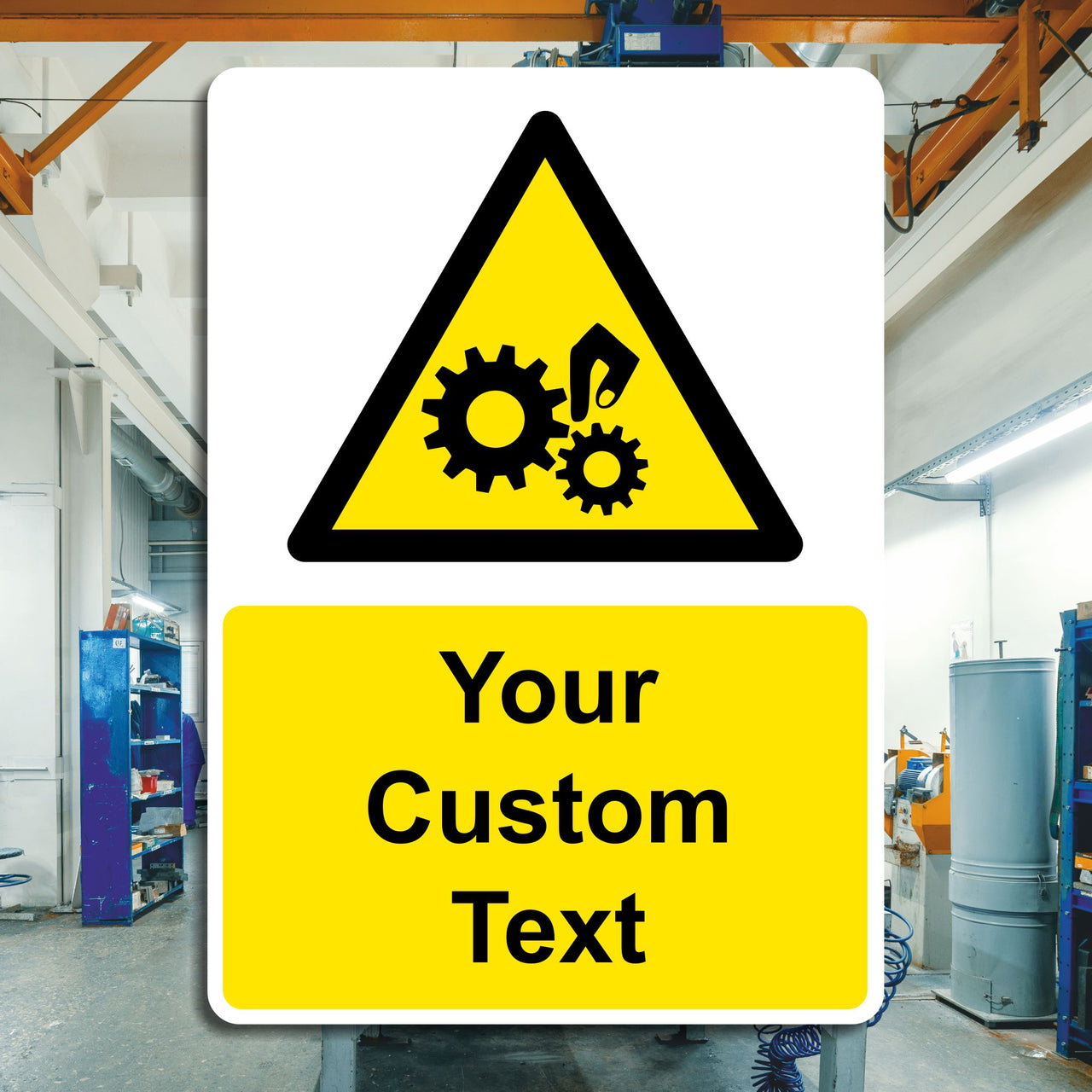 Custom Caution Pinch Point Signs - Add Your Own Text