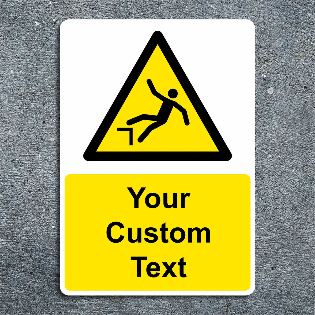 Letter Drop Sign Custom Warning Sudden Drop Signs - Add Your Own Text