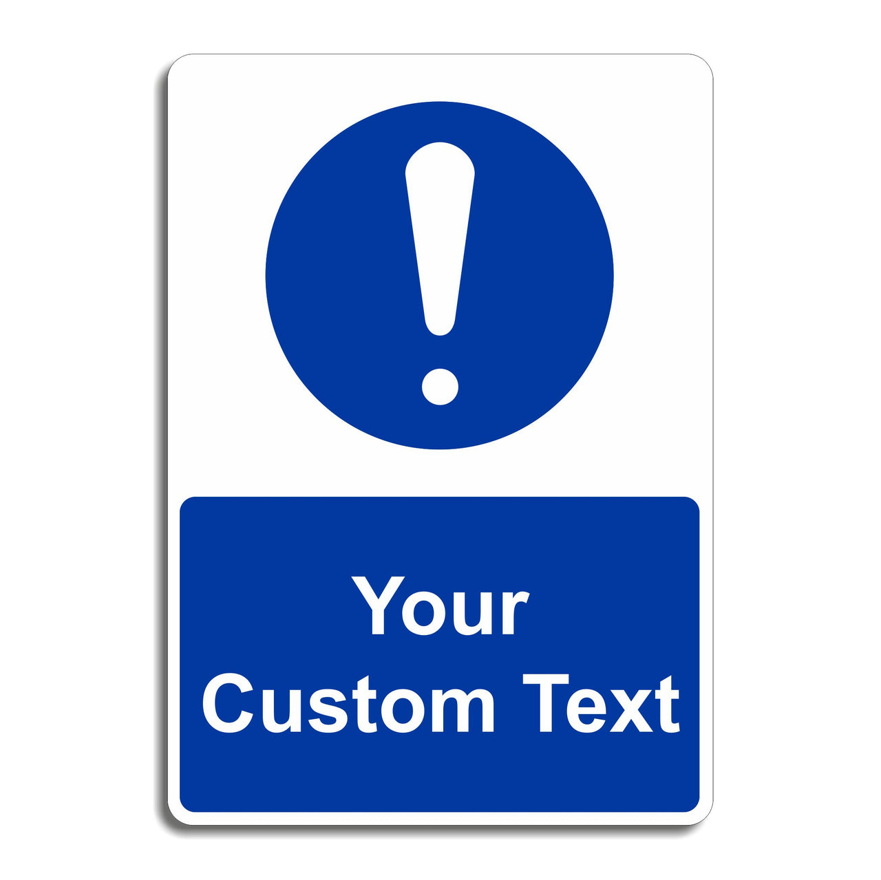 Custom Mandatory Safety Sign | Blue Portrait