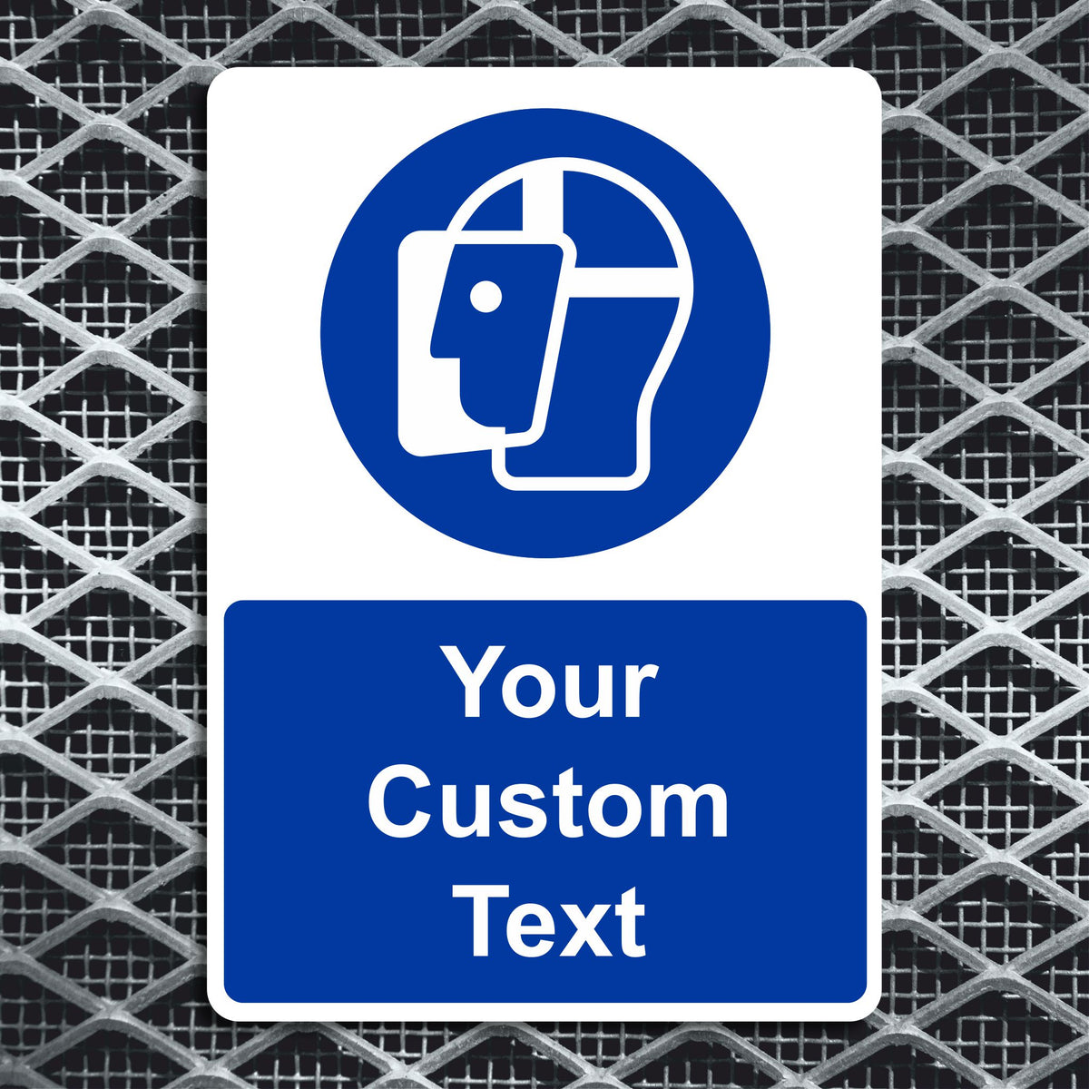 Sign Face Shell Custom Face Shield Safety Signs - Add Your Own Text