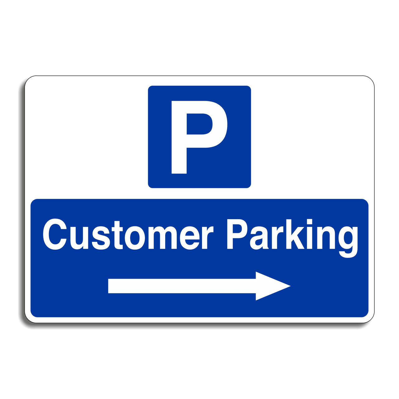 Customer Parking Sign with a Right Pointing Directional Arrow