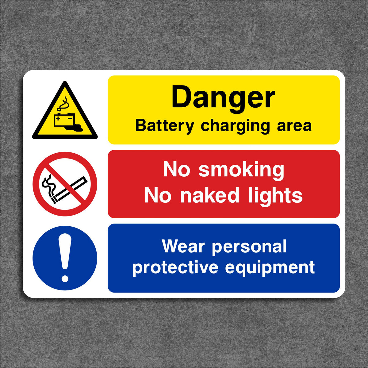 Damage Battery Sign Danger Battery Charging Area Sign