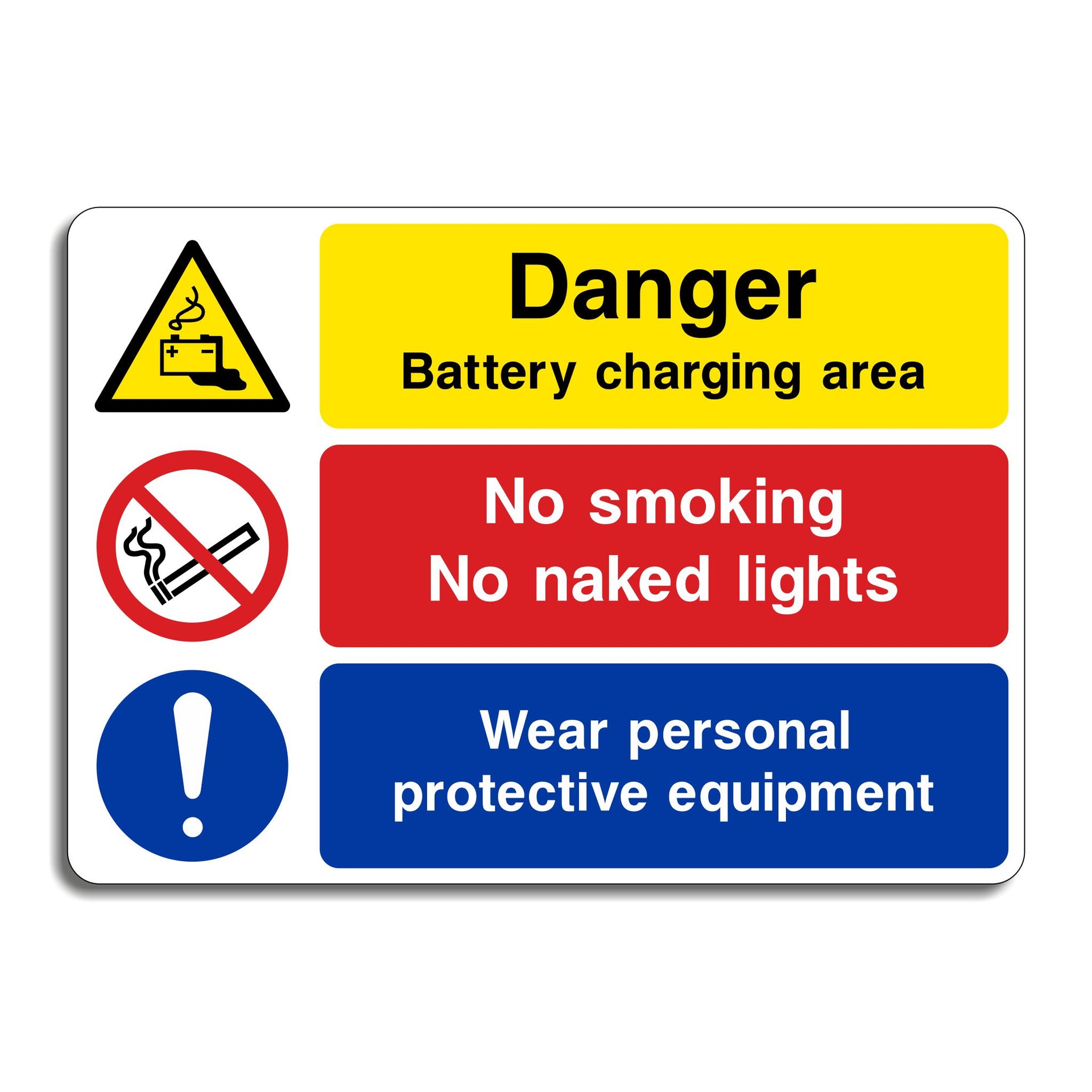 Programmable Battery Sign Danger Battery Charging Area Sign
