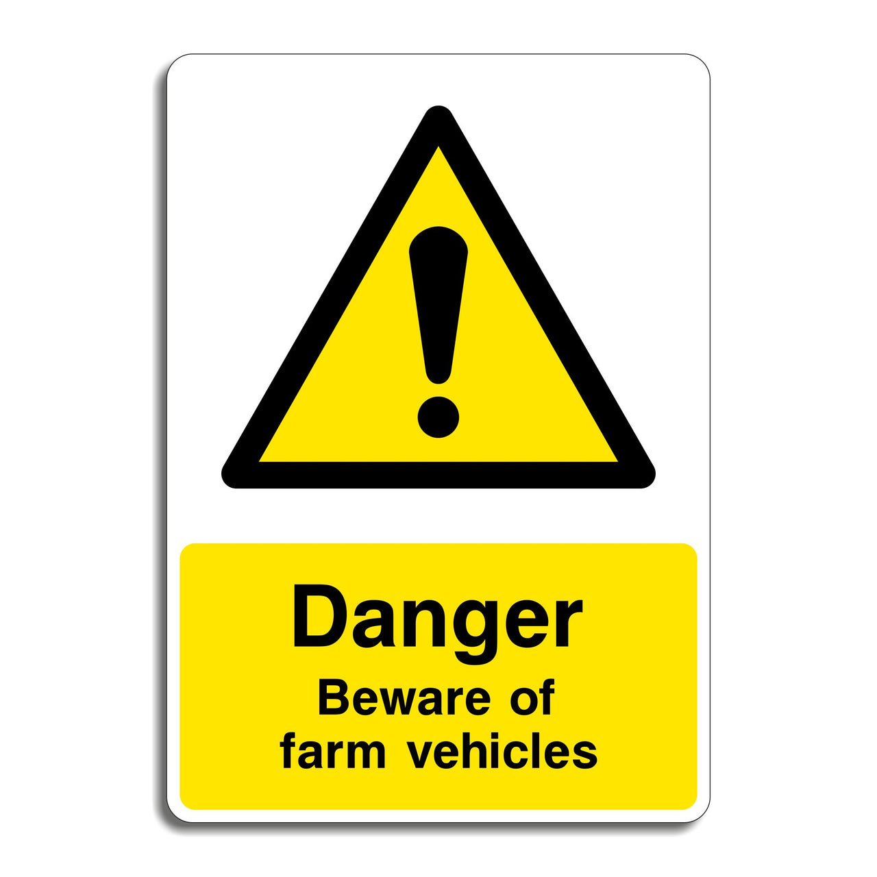 Danger Beware of Farm Vehicles Sign