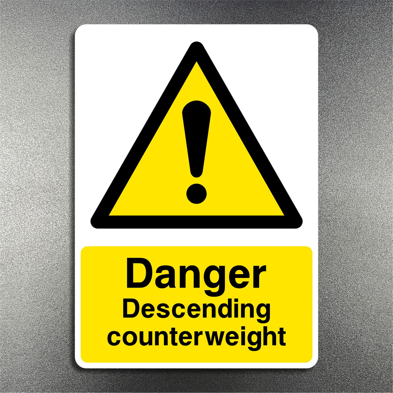 Danger Descending Counterweight Sign