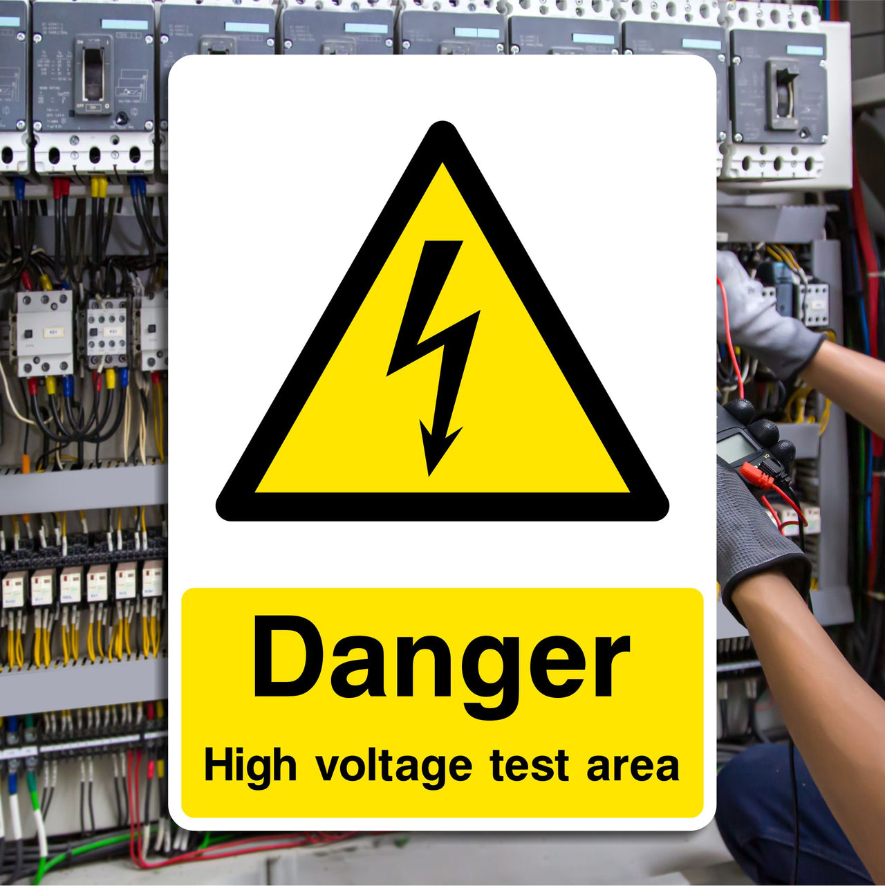 Danger High Voltage Test Area Sign