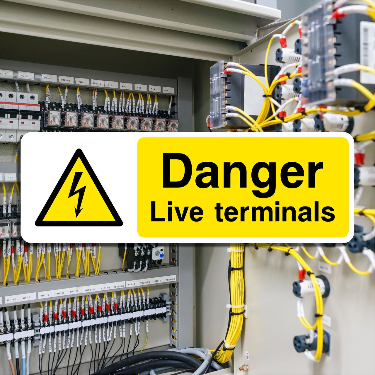 Danger Live Terminals Sign