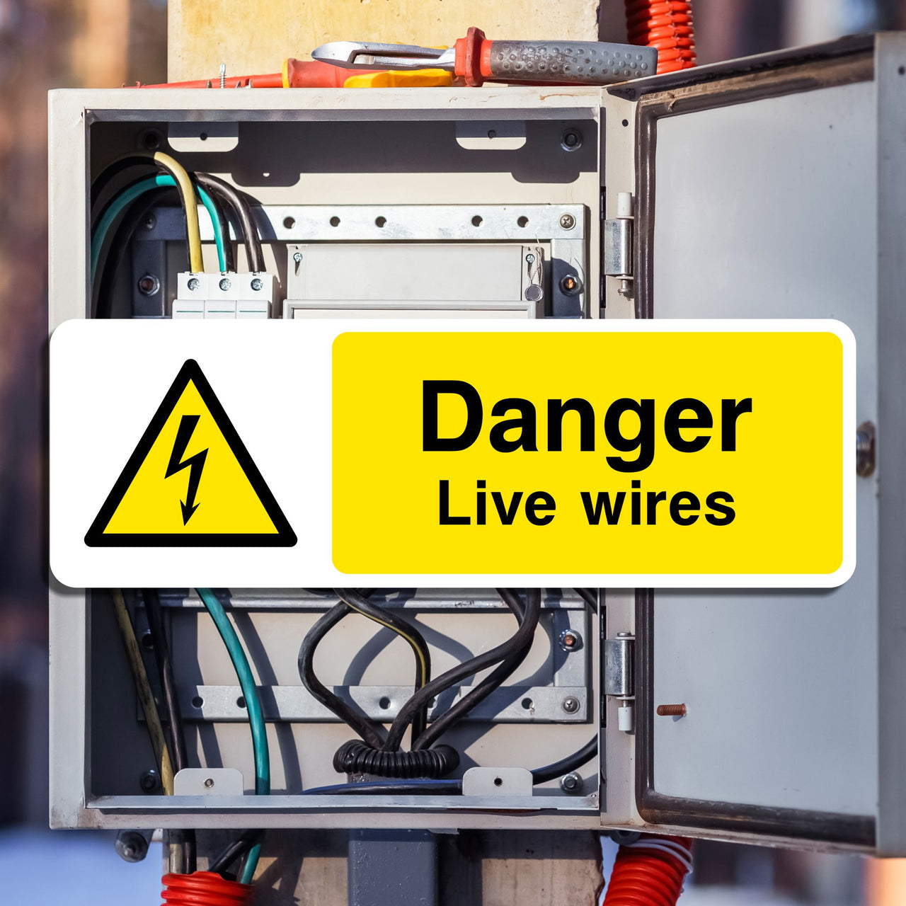 Danger Live Wires Sign