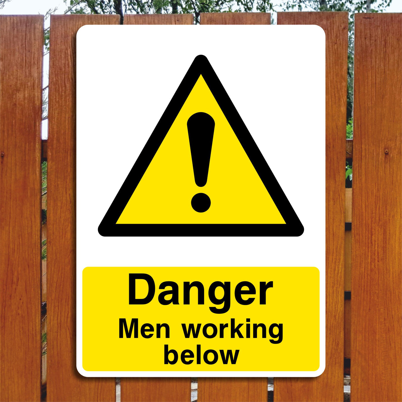 Danger Men Working Below Sign