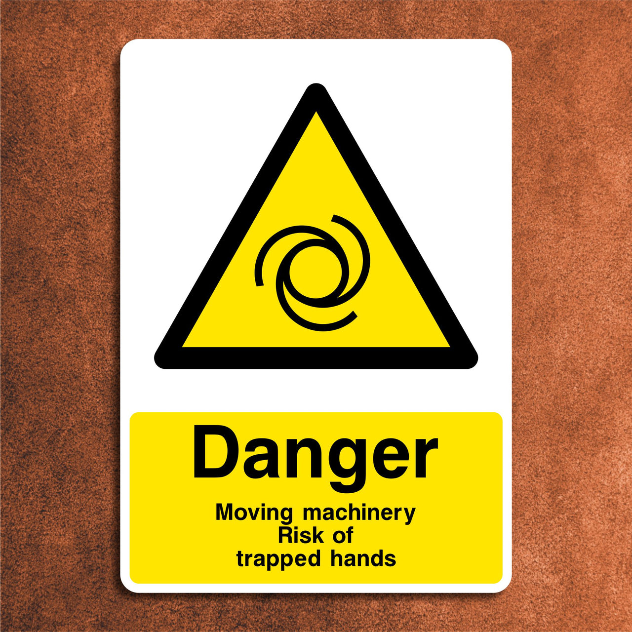 Danger Moving Machinery Risk Of Trapped Hands Sign