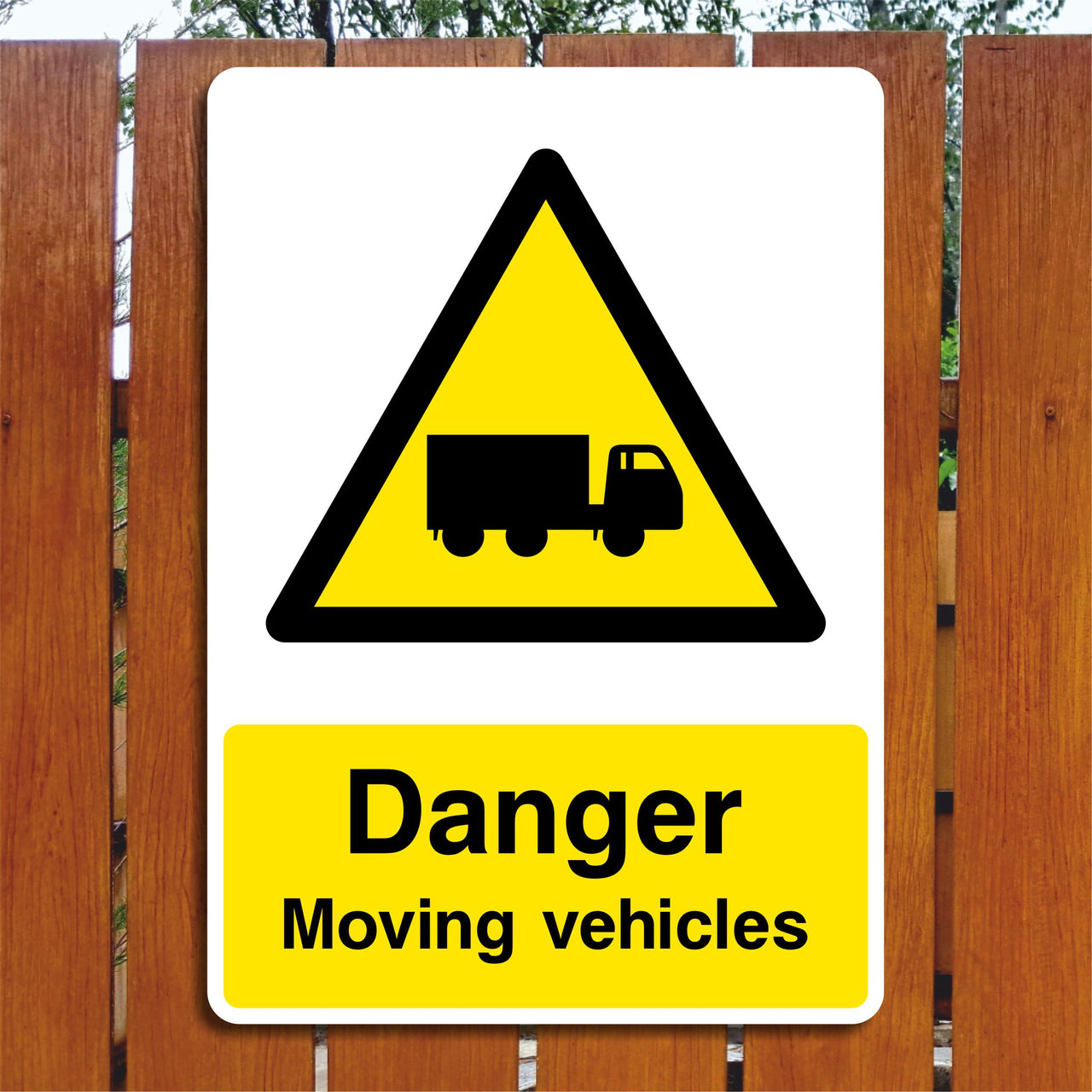 Danger Moving Vehicles Sign