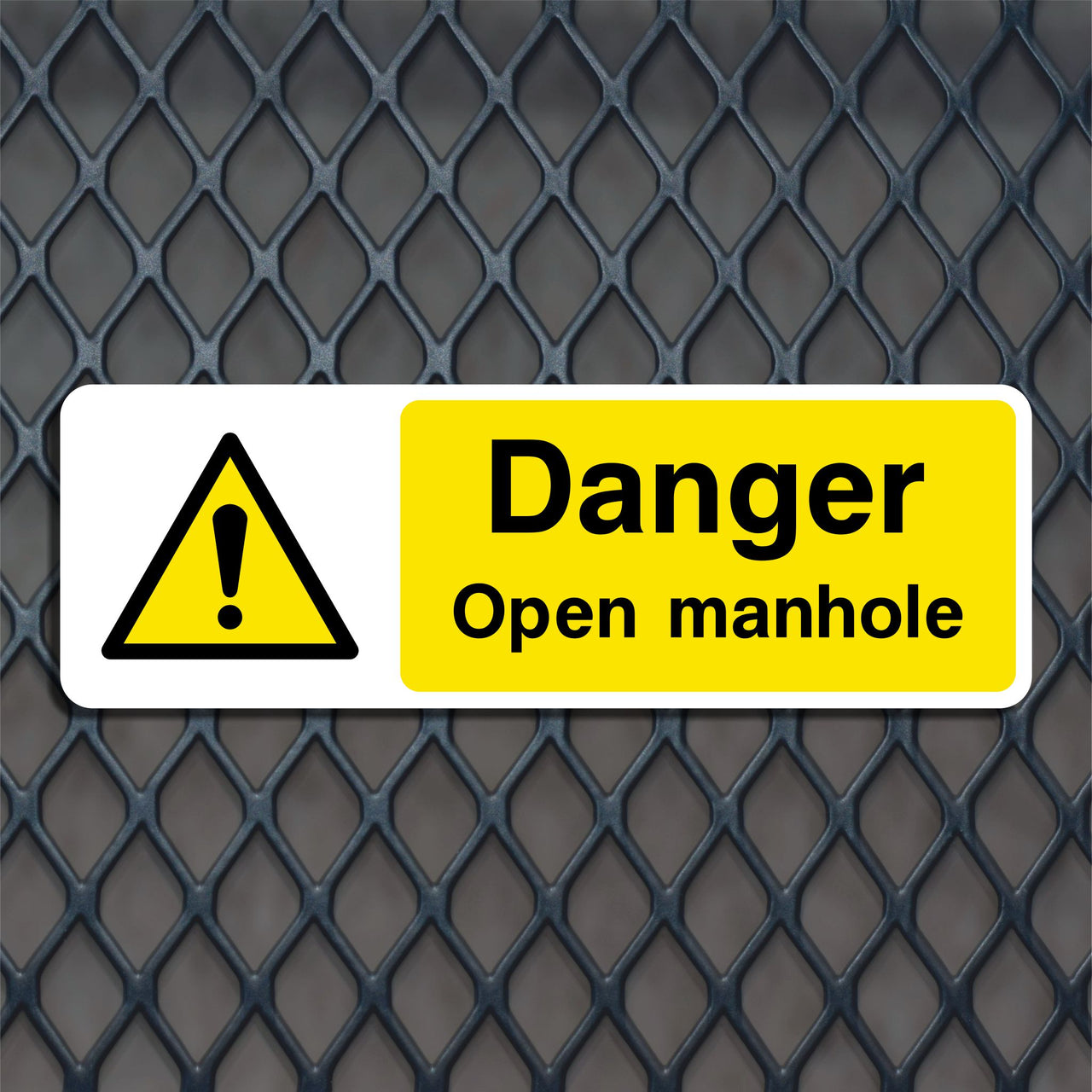 Danger Open Manhole Hazard Warning Sign