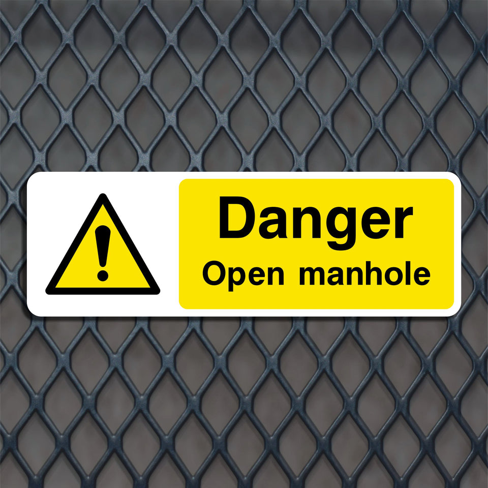 Danger Open Manhole Hazard Warning Sign