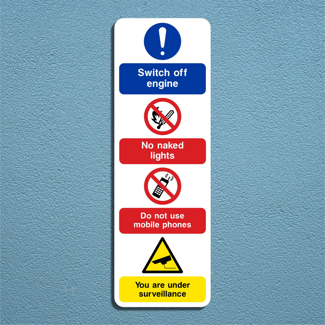 Switch Off Engine Garage Multi-Message Safety Sign