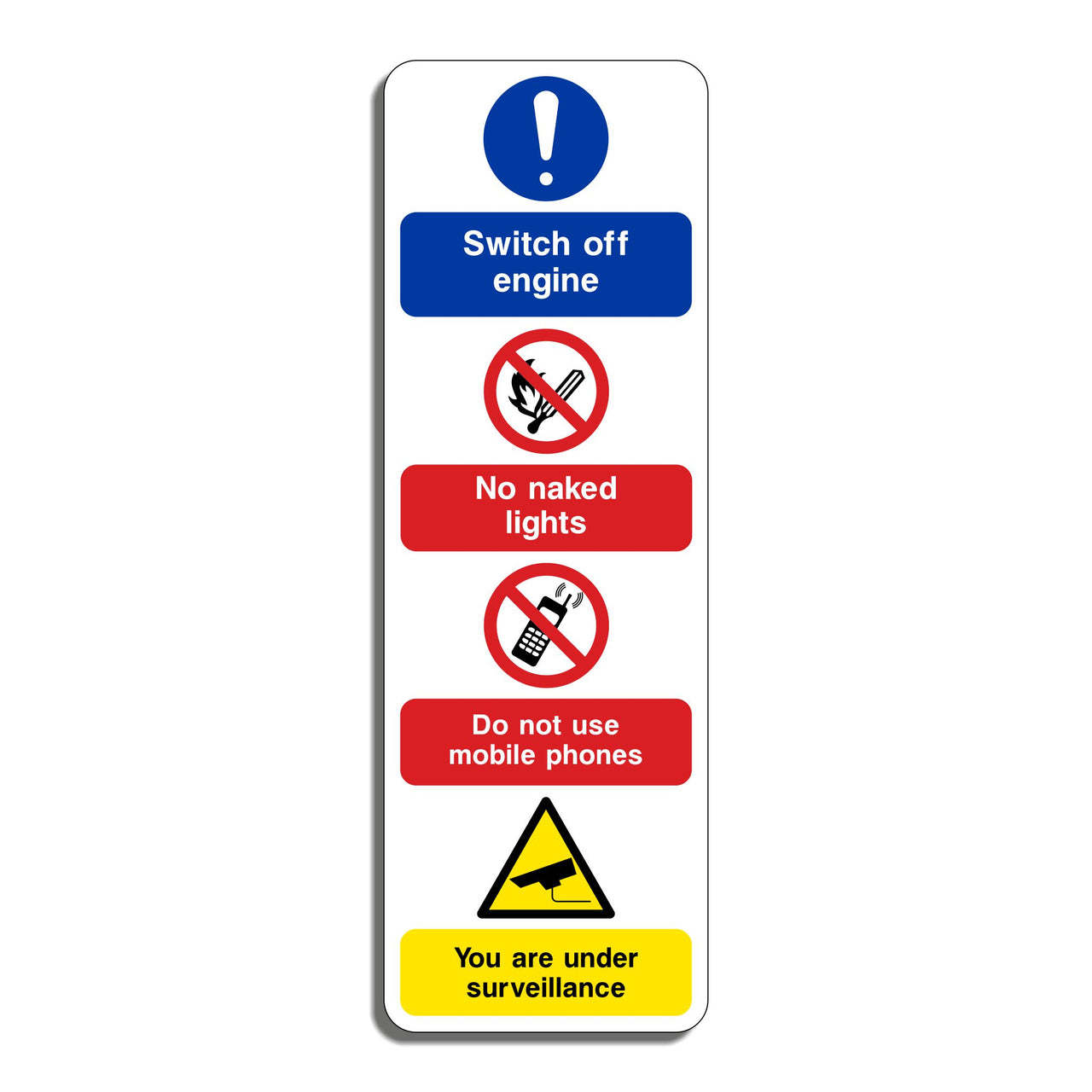 Switch Off Engine Garage Multi-Message Safety Sign