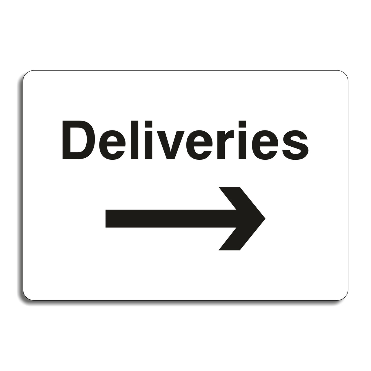Deliveries Sign with Right Directional Arrow