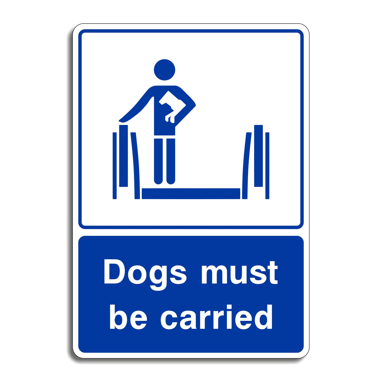 Dogs Must Be Carried on Escalator Sign