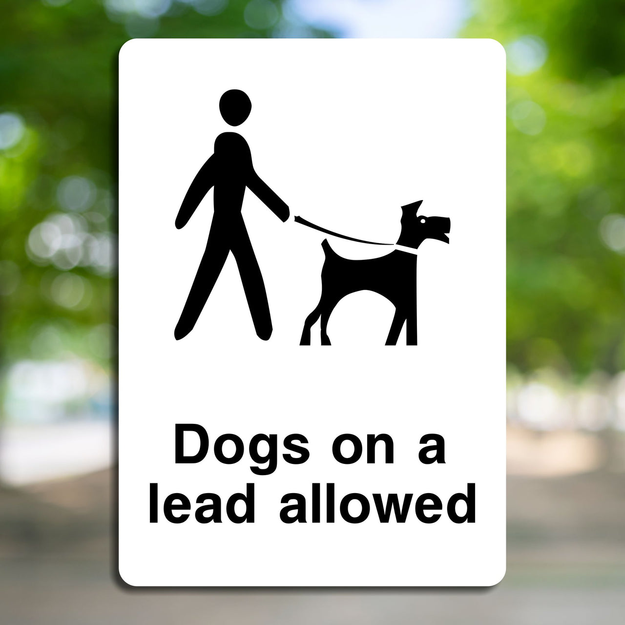 Dogs On A Lead Allowed Sign