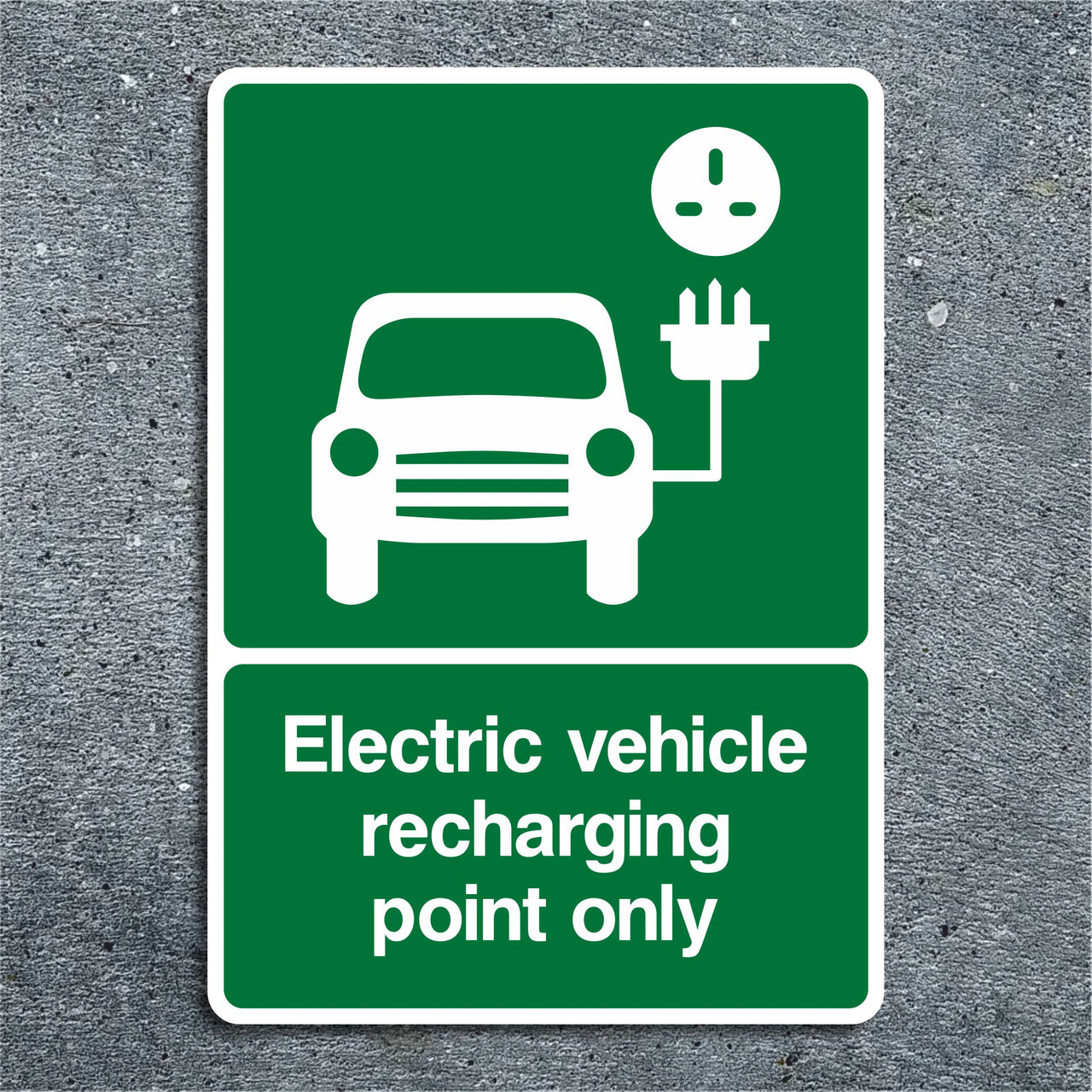 Electric Vehicle Recharging Point Only Sign