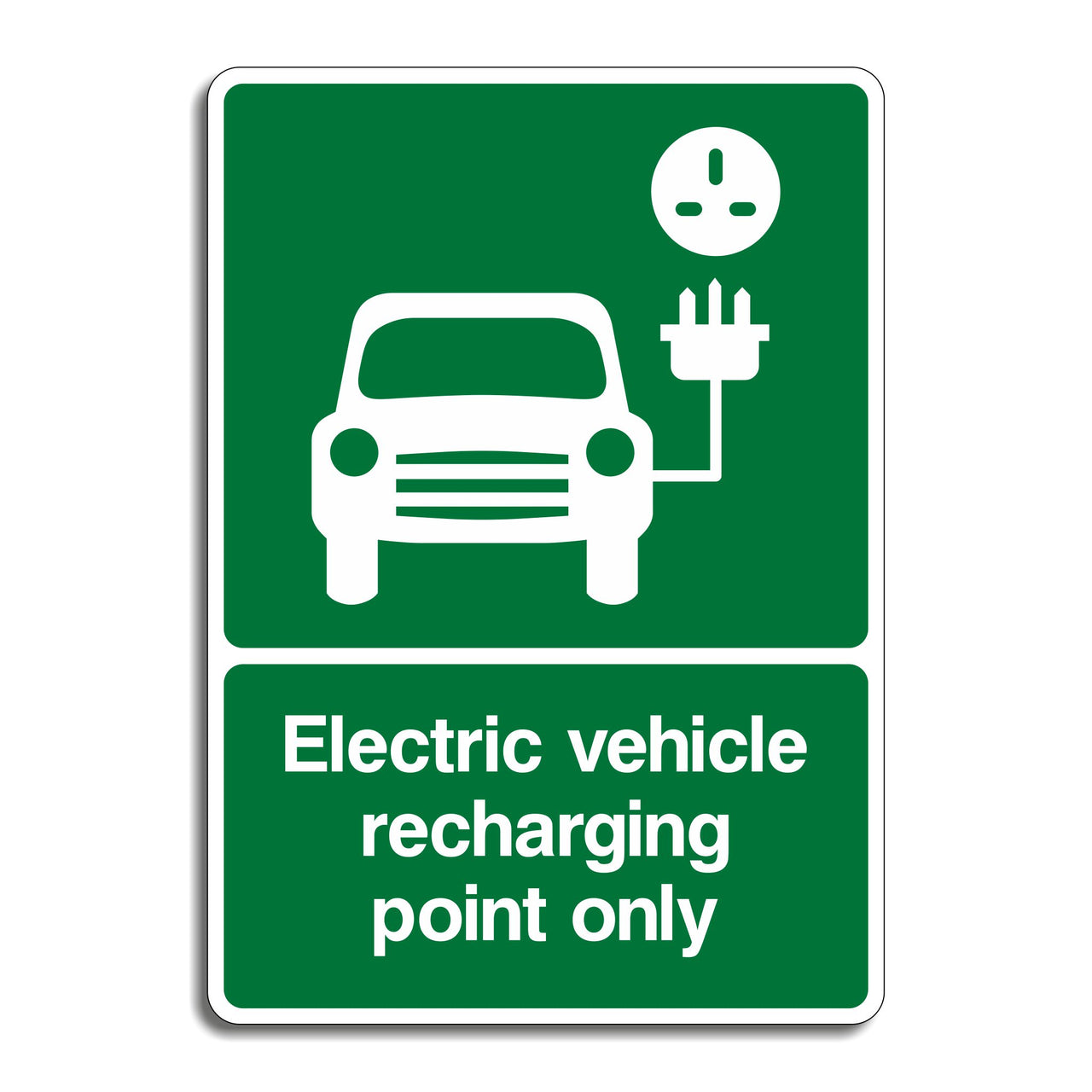 Electric Vehicle Recharging Point Only Sign