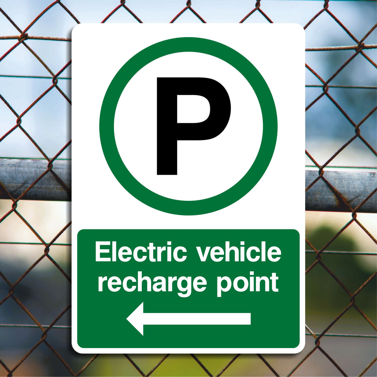 Recharge Point Icon Electric Vehicle Recharge Point Sign - Left Pointing Arrow