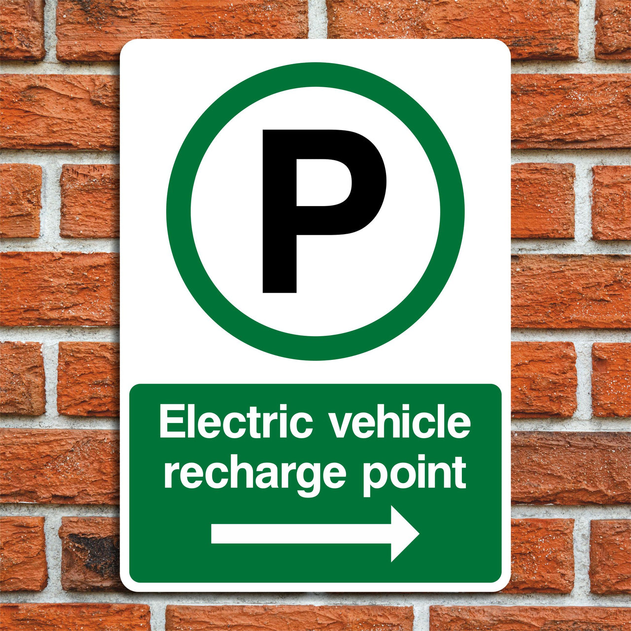 Electric Vehicle Recharge Point Sign - Right Pointing Arrow