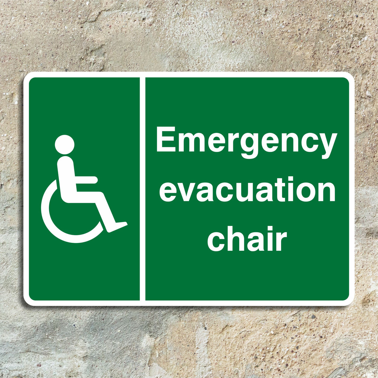 Emergency Evacuation Chair Sign