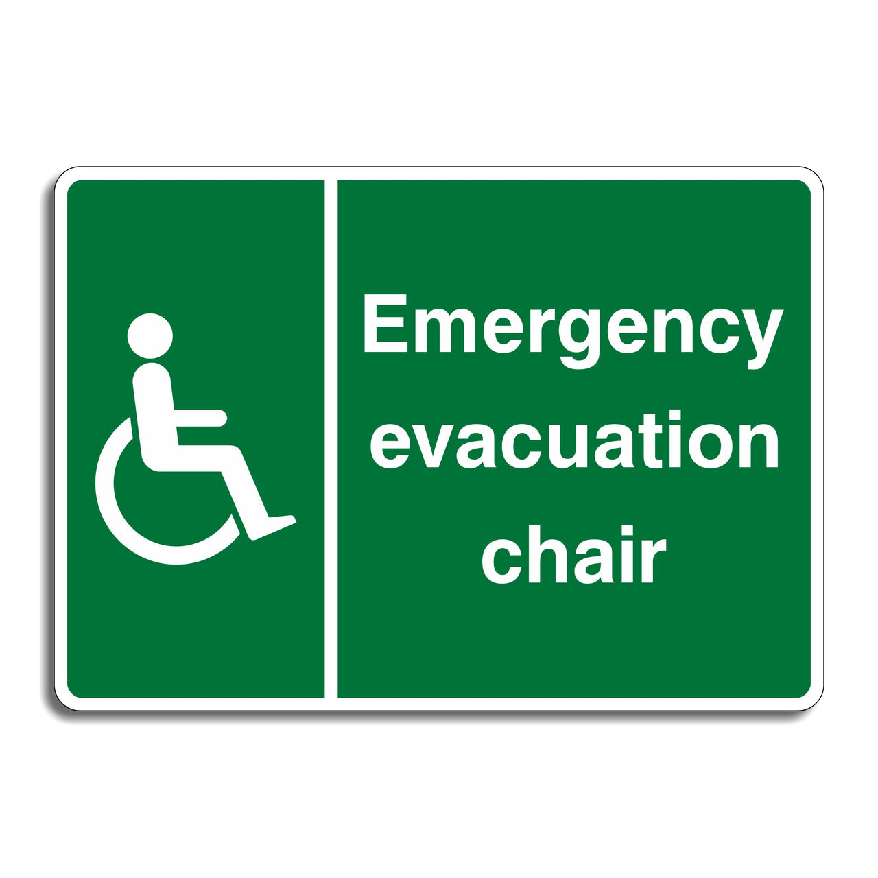 Emergency Evacuation Chair Sign