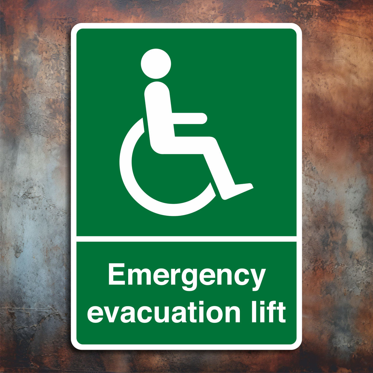Disabled Emergency Evacuation Lift Sign