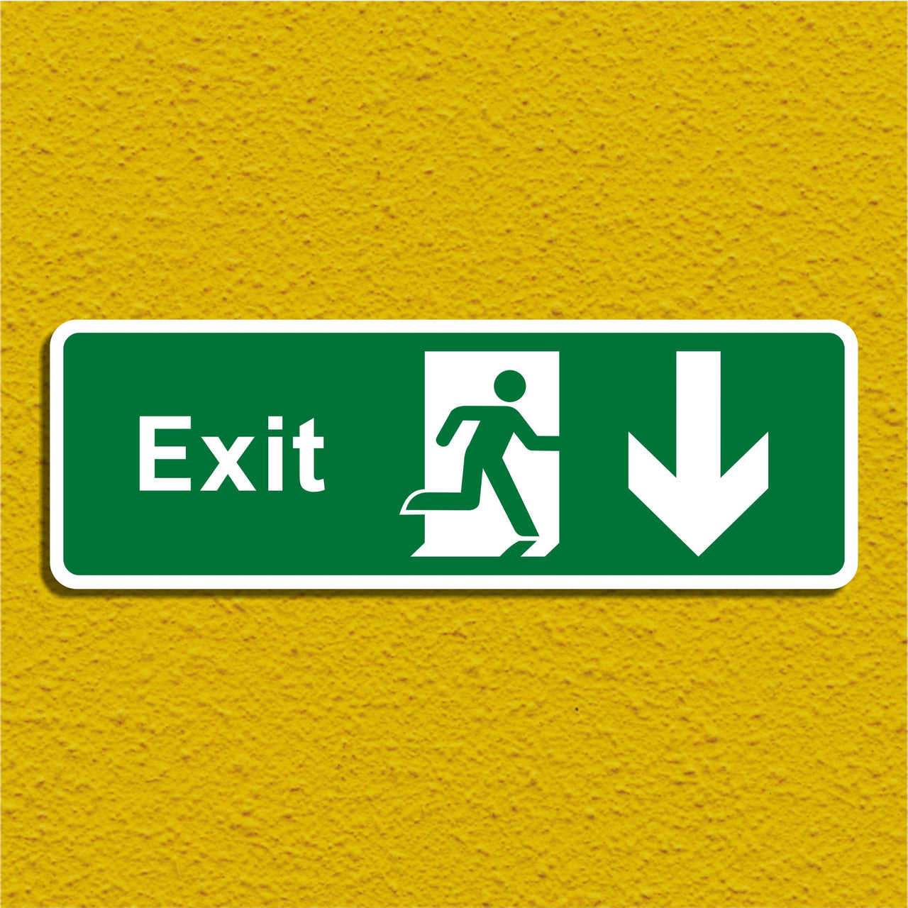 Emergency Exit Sign with Down Arrow