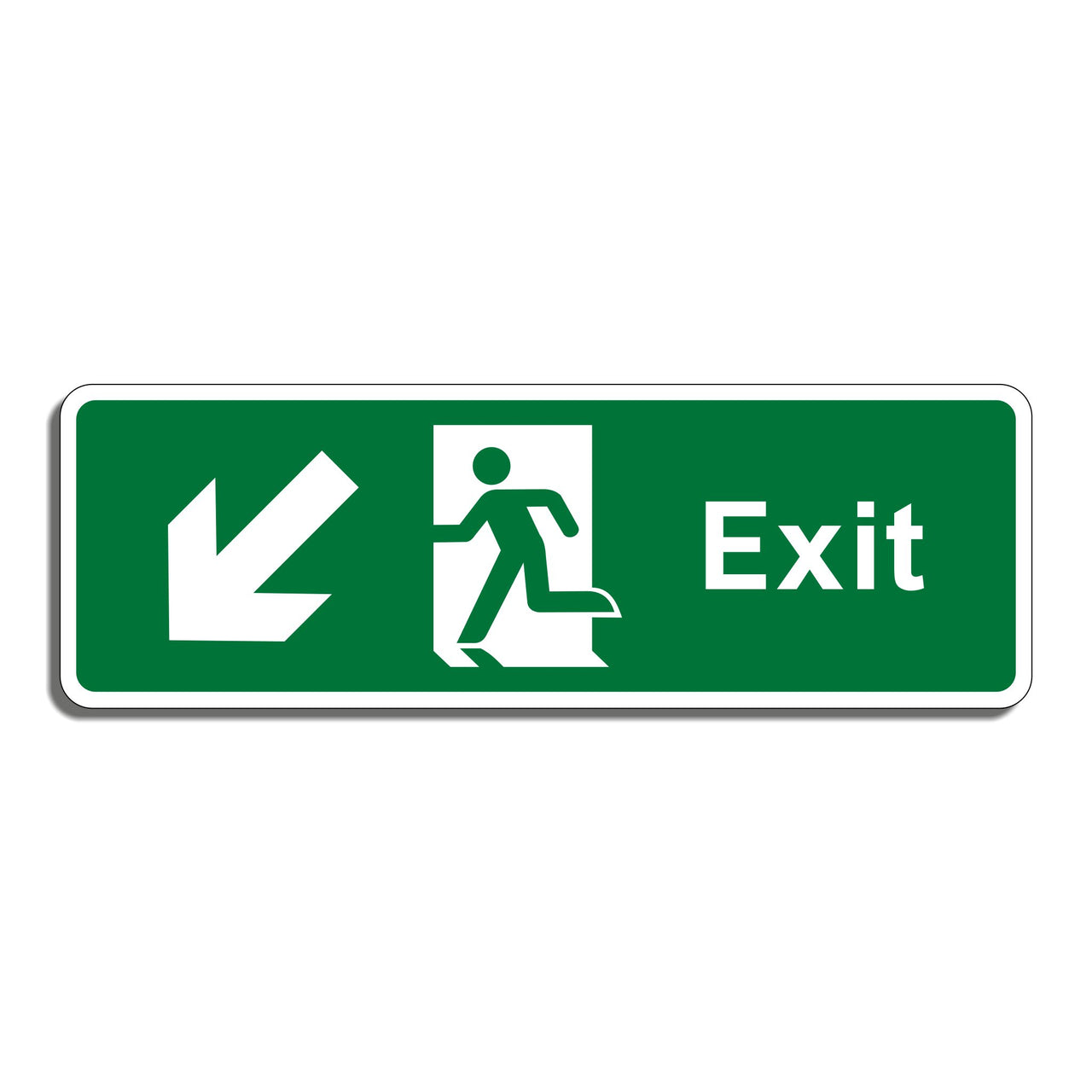 Emergency Exit Sign with Bottom Left Arrow