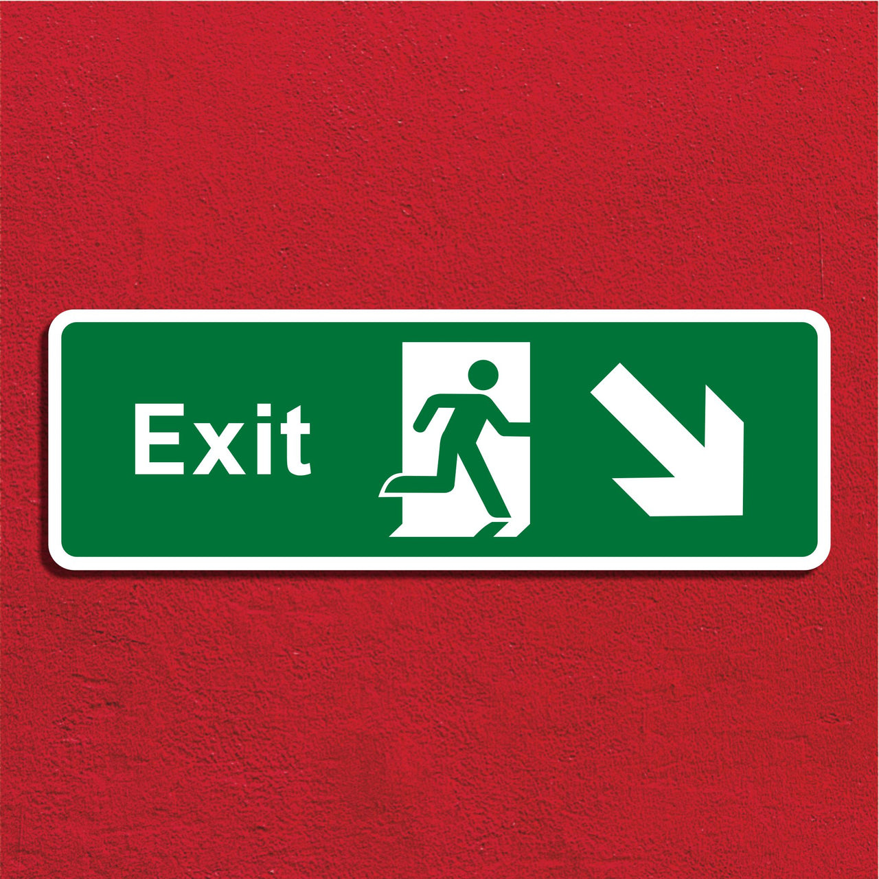 Emergency Exit Sign with Bottom Right Arrow