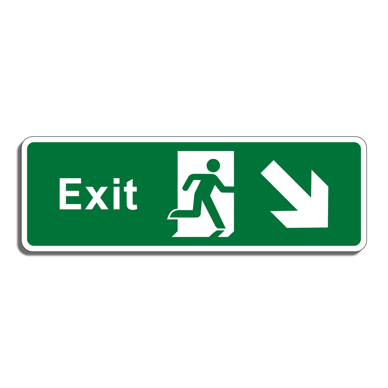 Emergency Exit Sign with Bottom Right Arrow