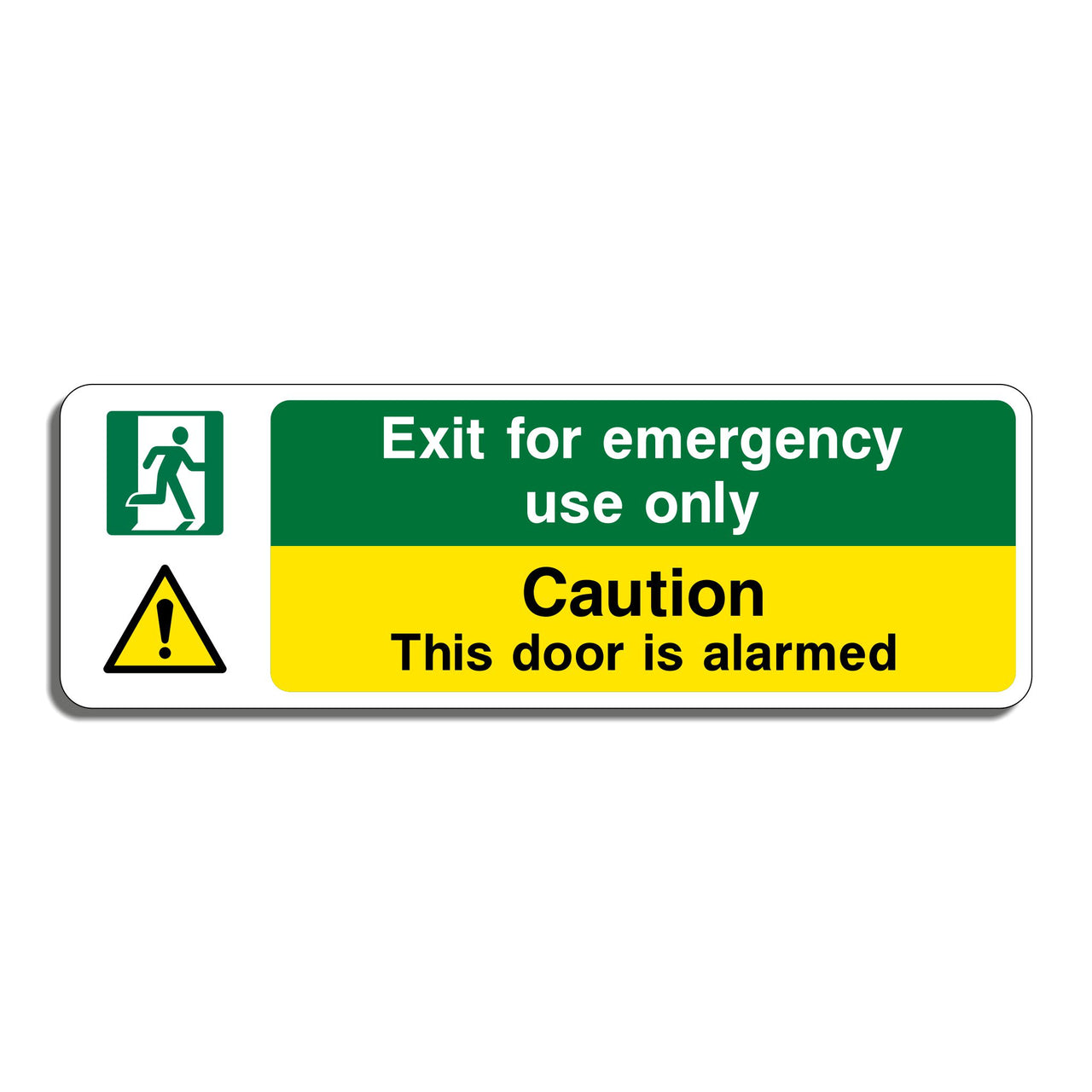 Exit For Emergency Use Only Caution This Door Is Alarmed Sign