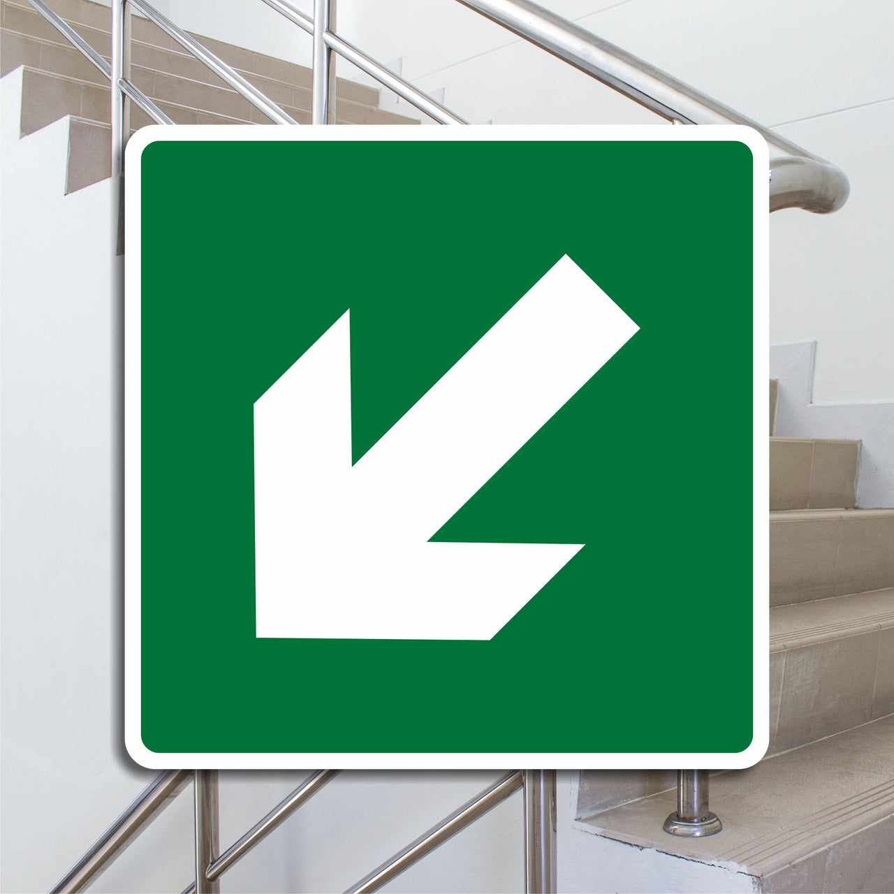 Emergency Arrow Sign - Pointing Down & Left