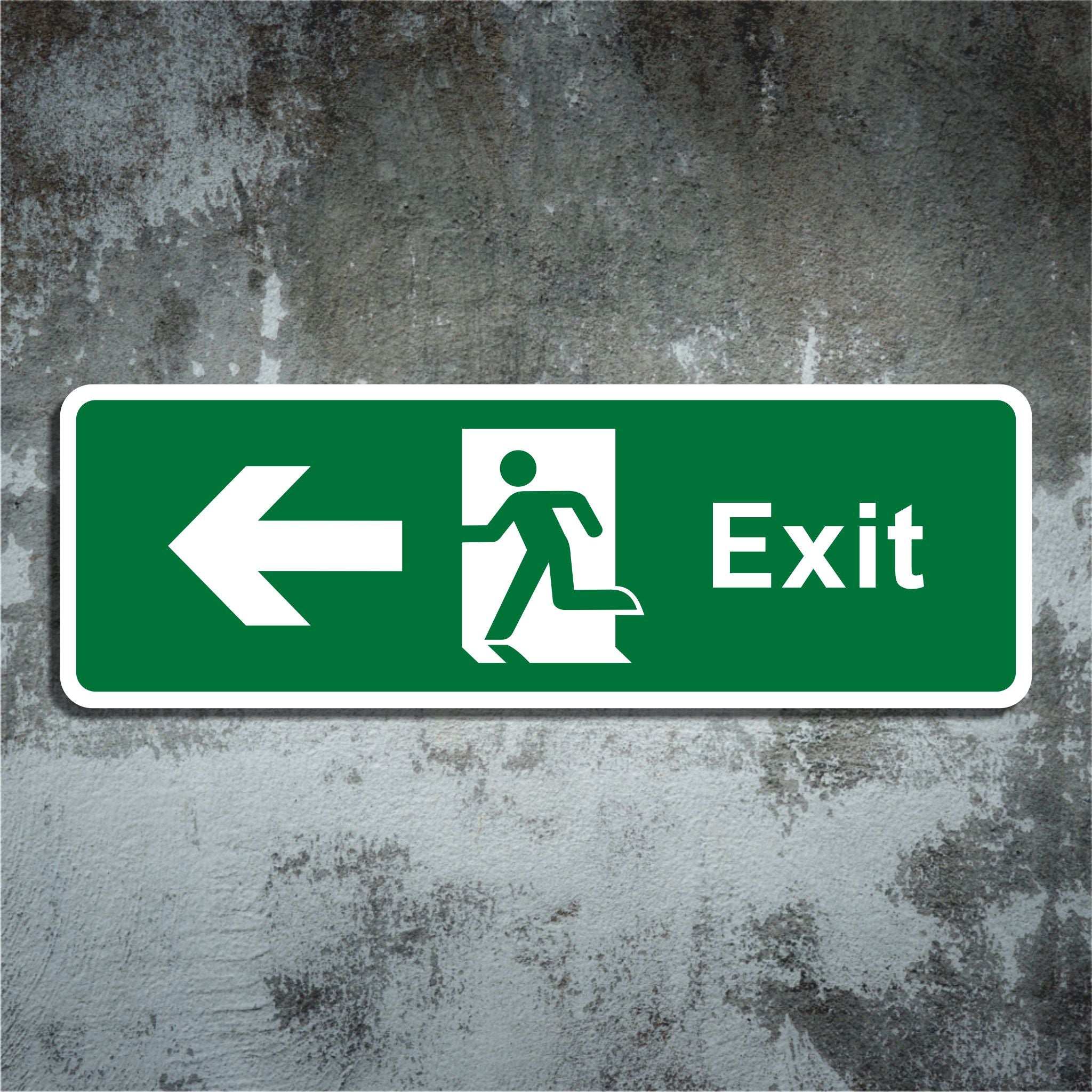 Emergency Exit Sign with Left Arrow