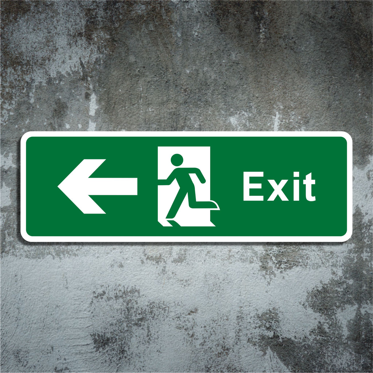 Emergency Exit Sign with Left Arrow
