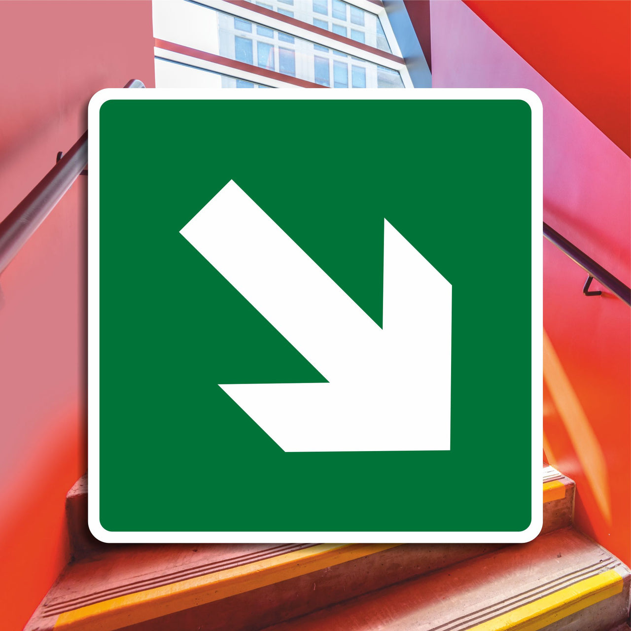 Emergency Arrow Sign - Pointing Down & Right