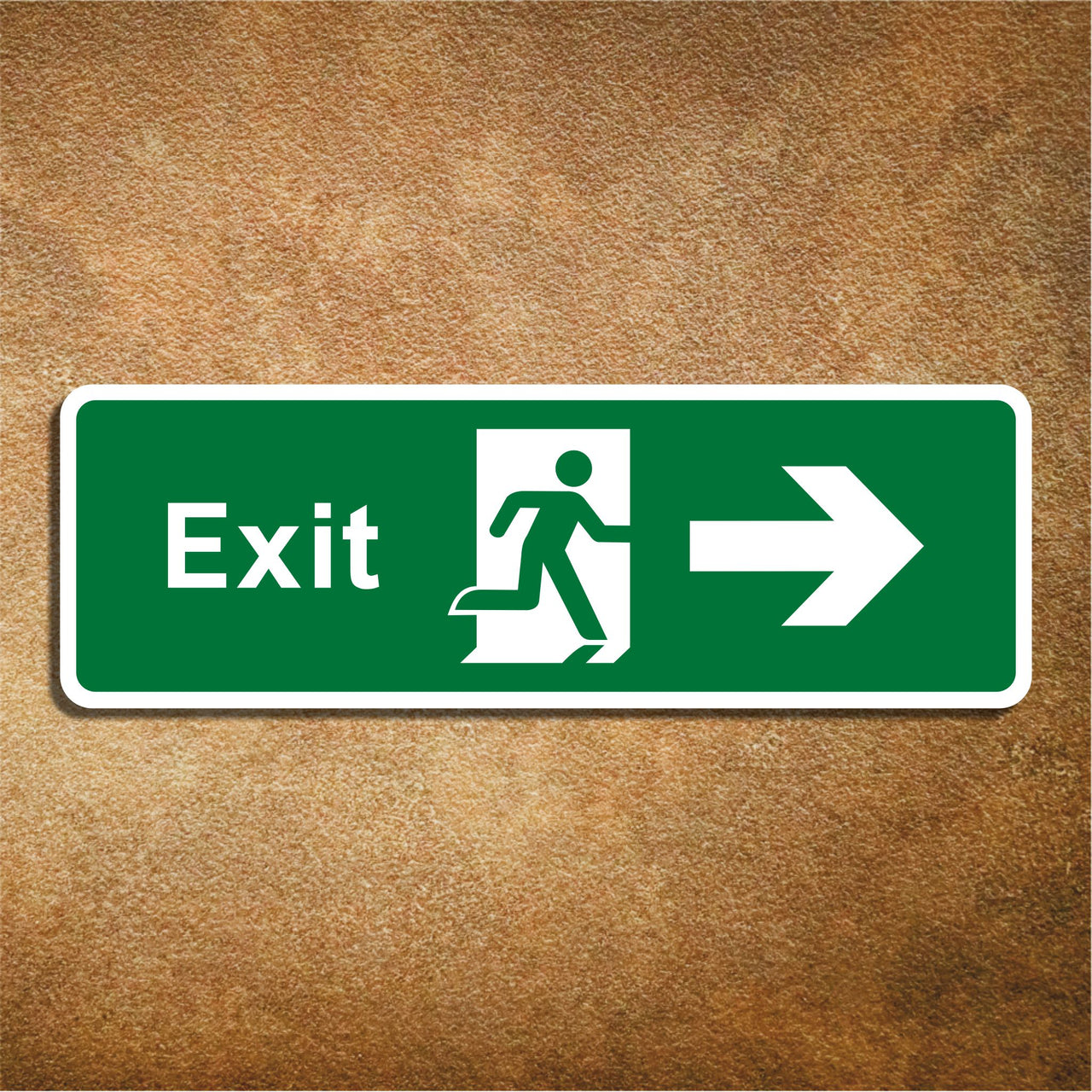 Emergency Exit Sign with Right Arrow