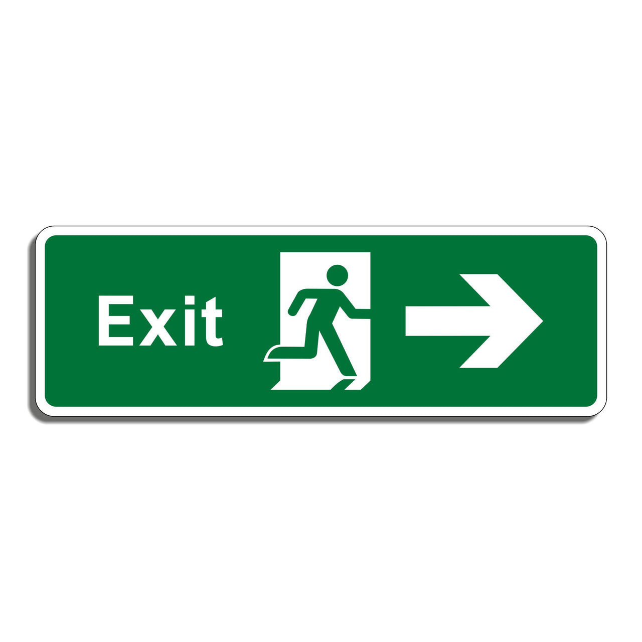 Emergency Exit Sign with Right Arrow