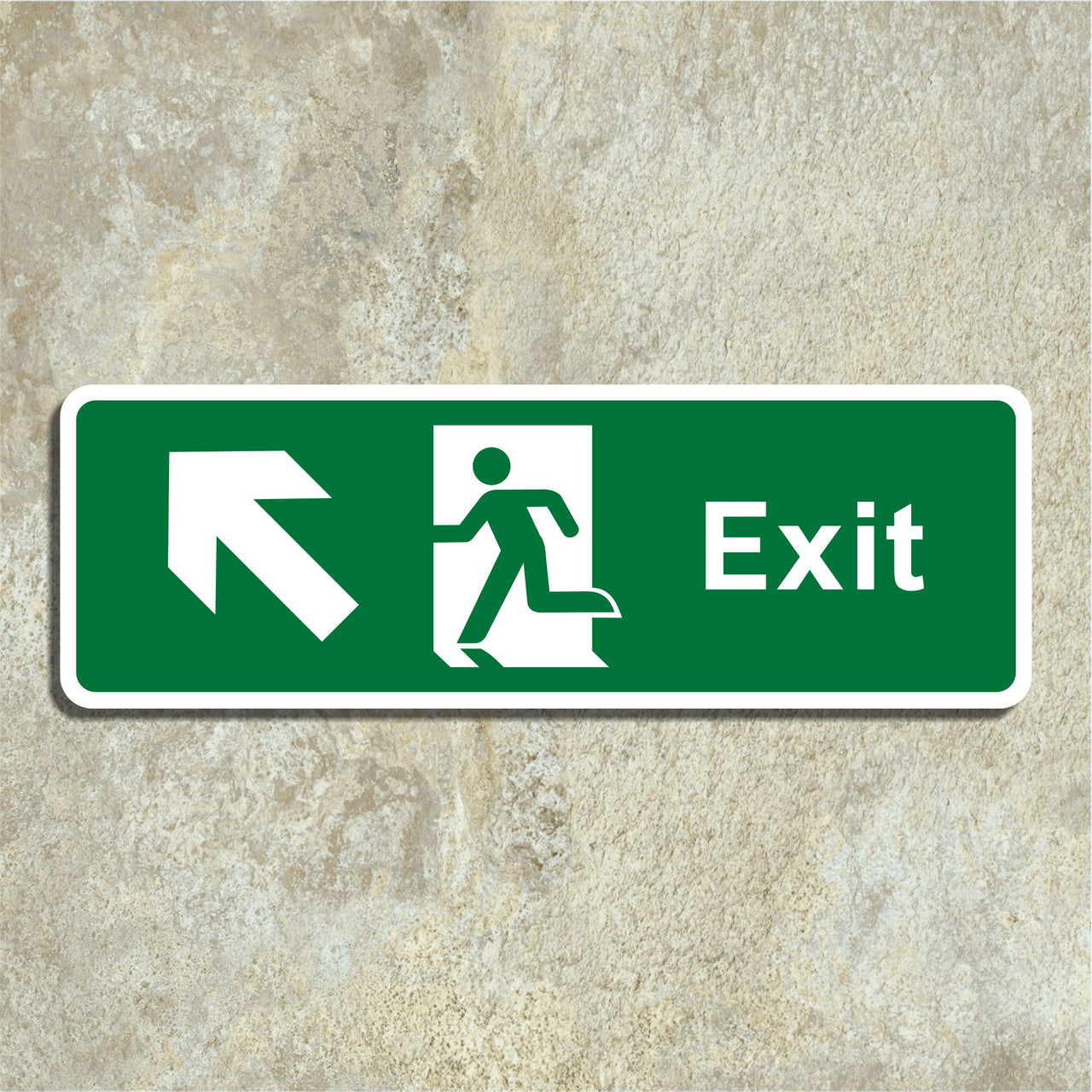 Emergency Exit Sign With Forward Left Arrow