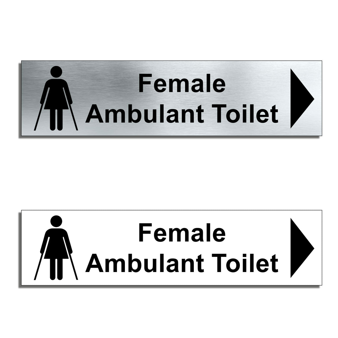 Female Ambulant Toilet Door Sign with a Right Pointing Directional Arrow