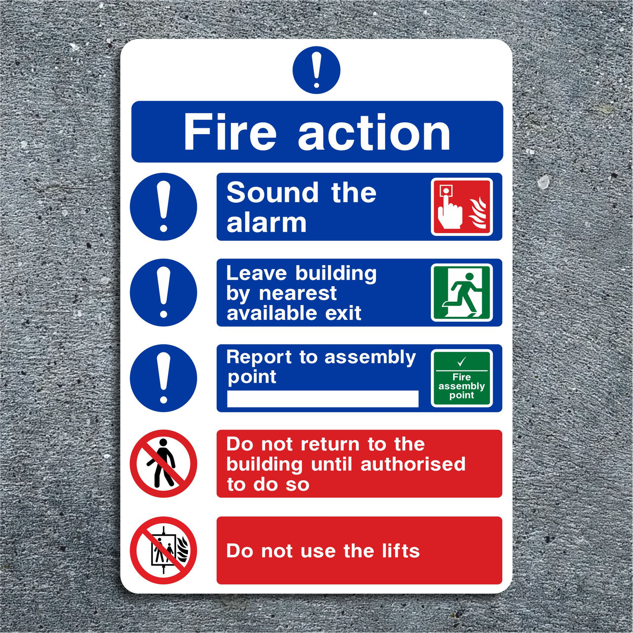 Fire Action Multimessage Sign