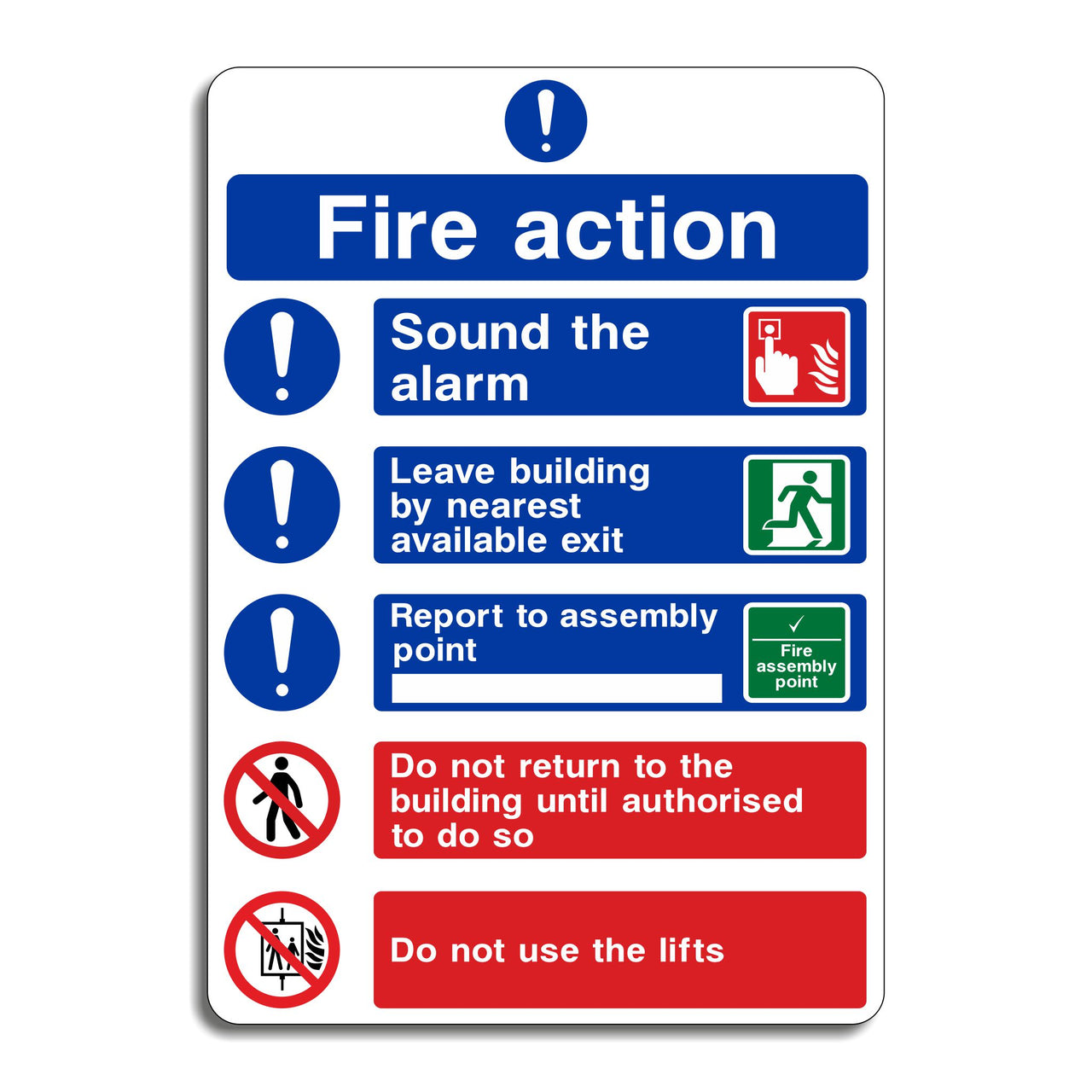 Fire Action Multimessage Sign