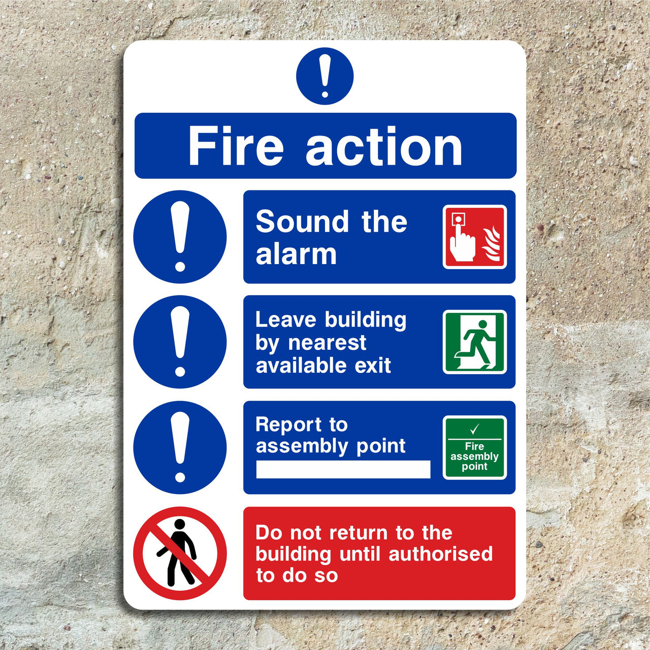 Fire Action Multimessage Sign